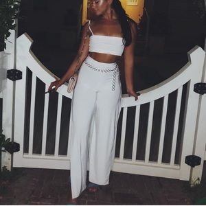 COPY - PLT white side slit pants